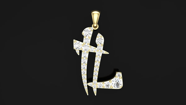 Real Gold “TL”THE LIFE Pendant in 14 karat gold and with Si1 Diamonds or better size of Pendent is “1’ inches Approved by Krayzie Bone for his True and Loyal Fans.